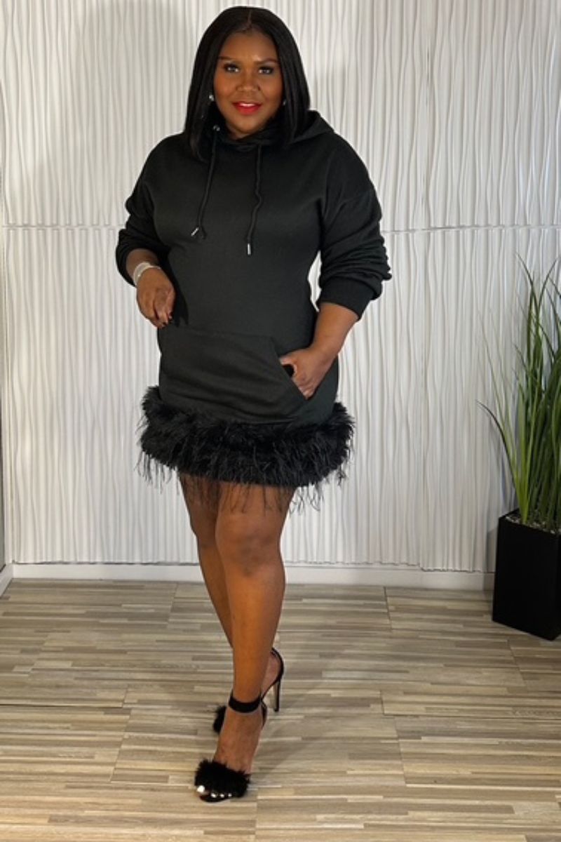 Feather Flex Hoodie Dress