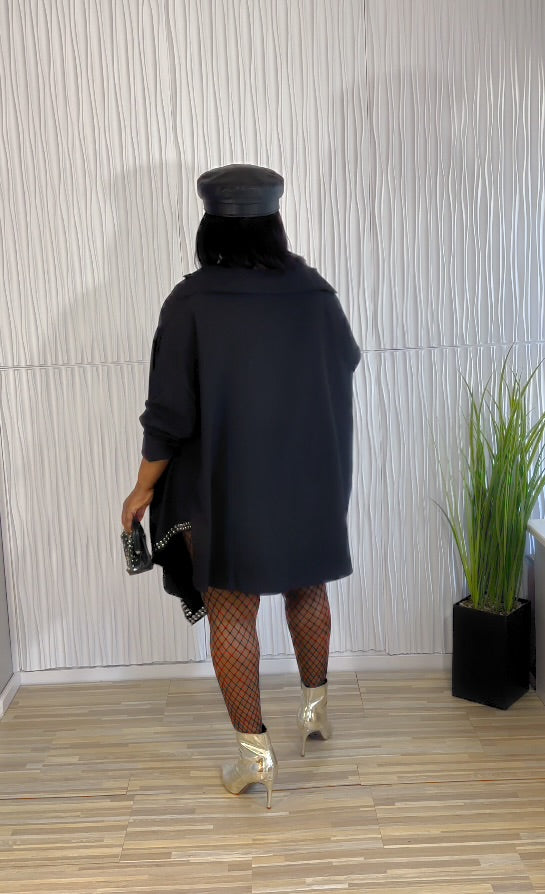 REBEL LUXE STUDDED SHIRT DRESS