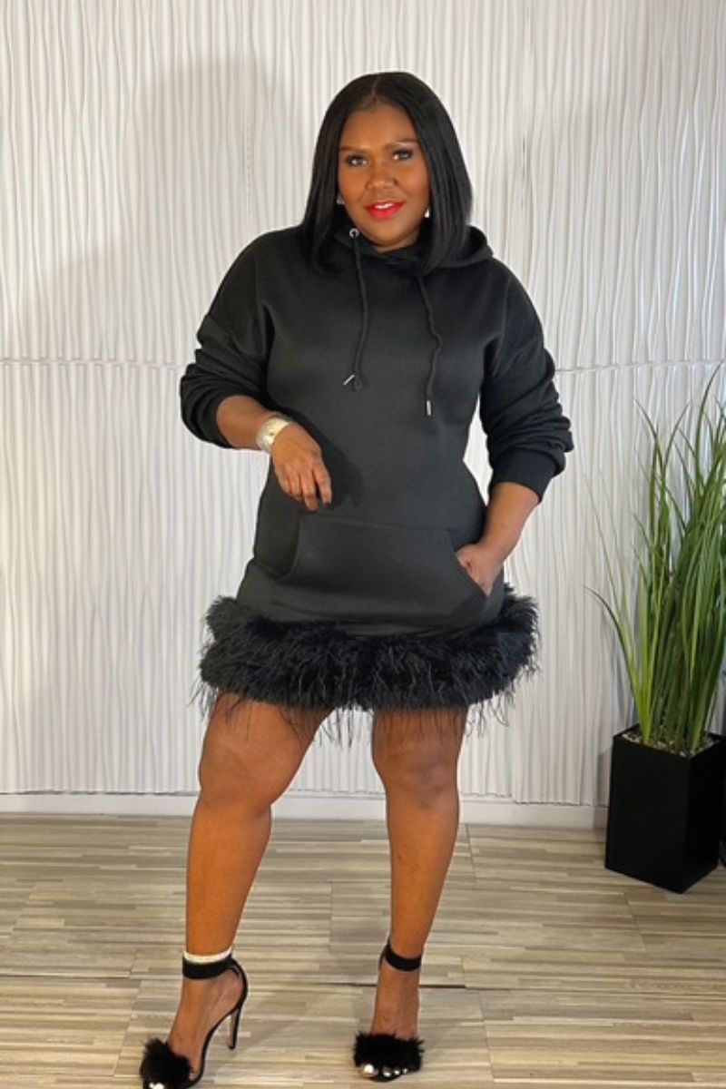 Feather Flex Hoodie Dress