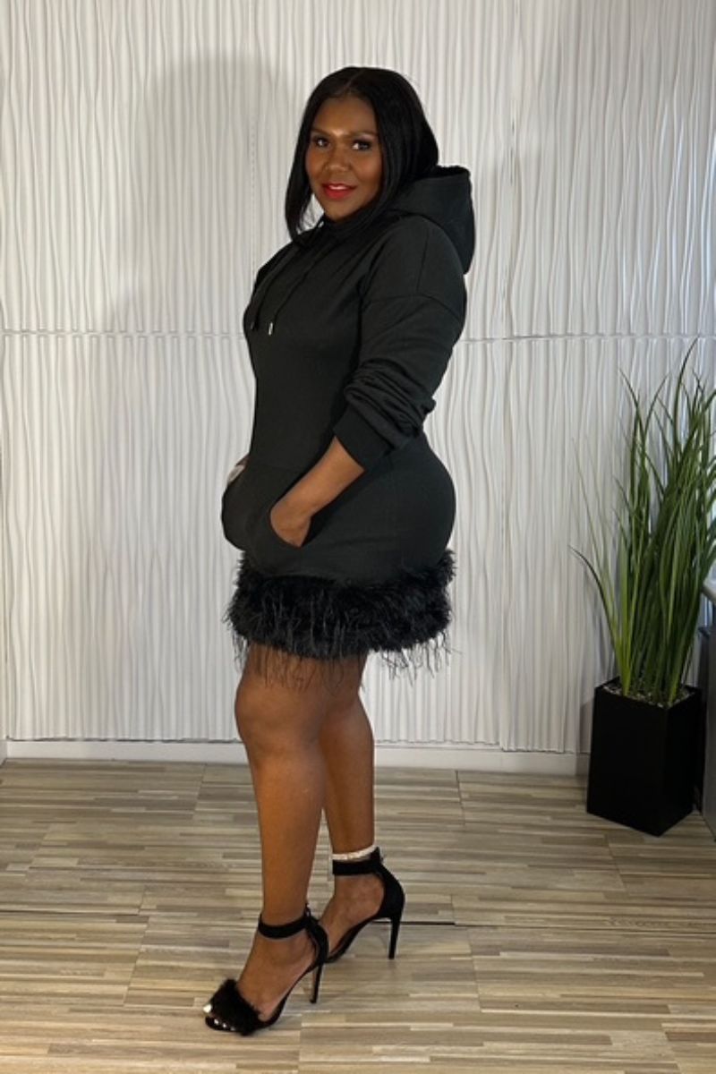 Feather Flex Hoodie Dress