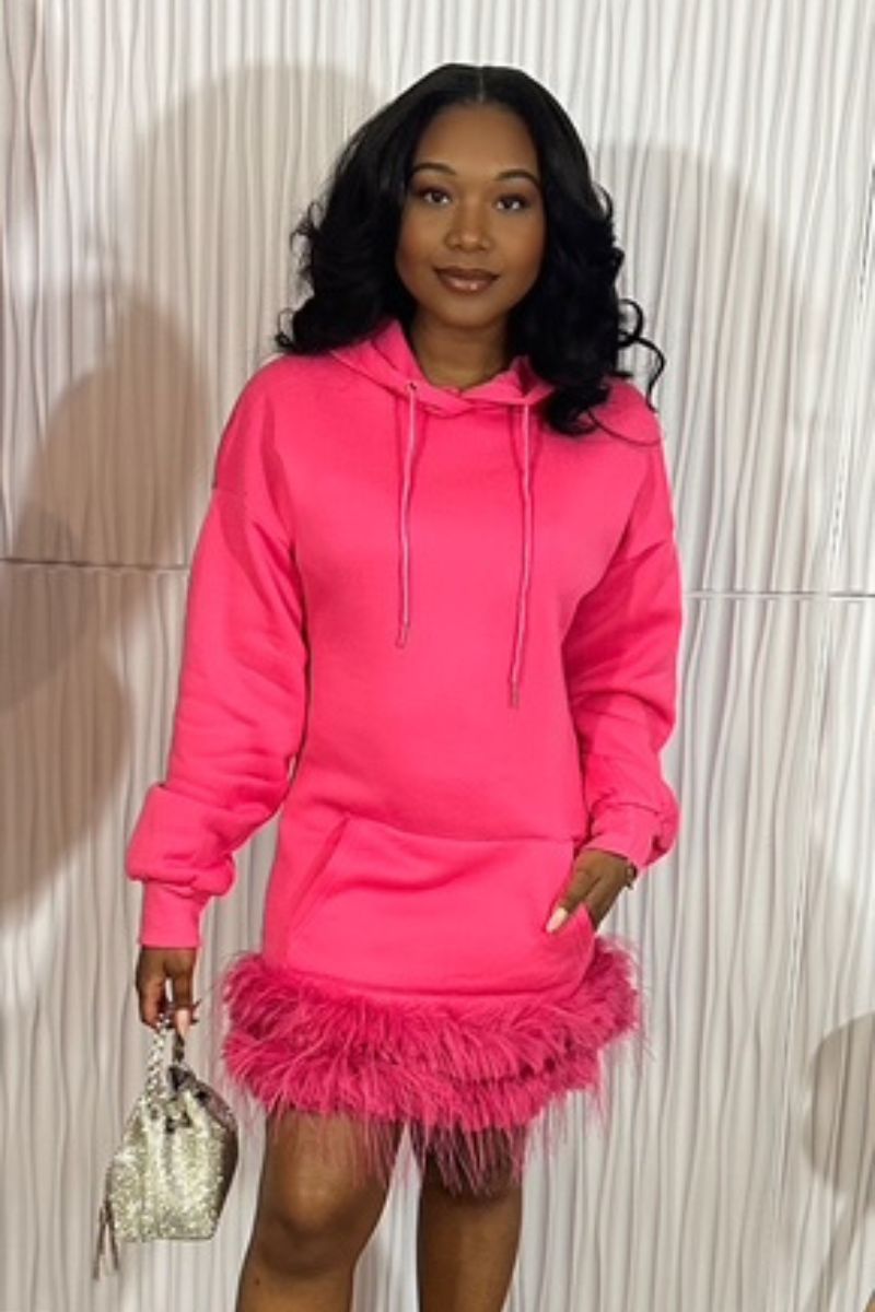 Feather Flex Hoodie Dress